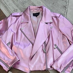 Eloquii Metallic Pink Moto Jacket